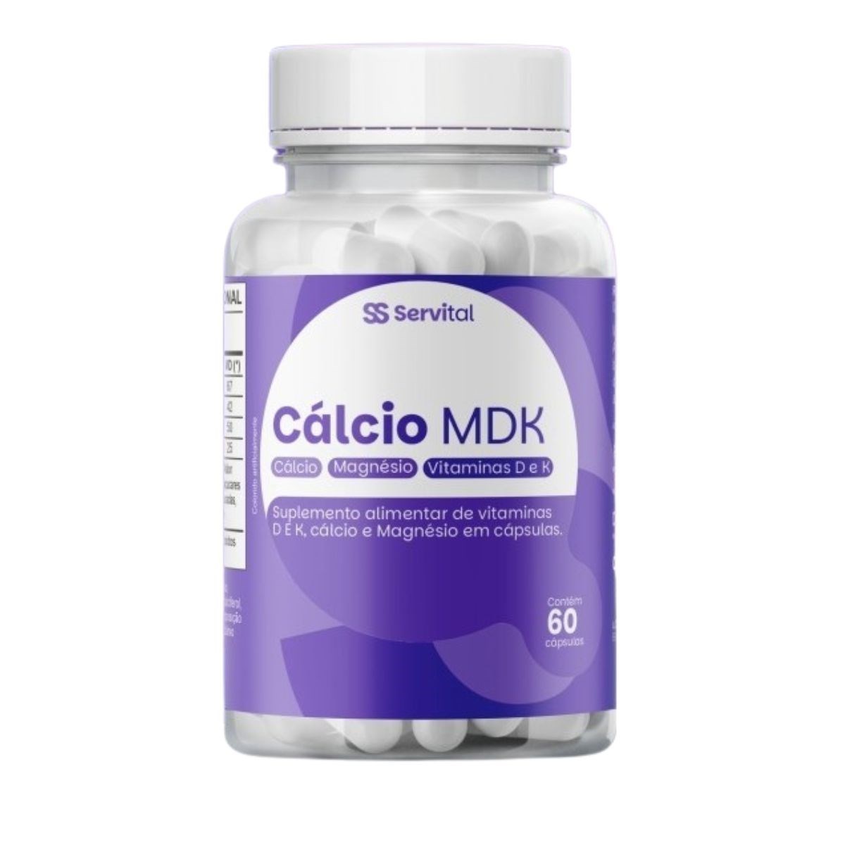 Cálcio MDK 60 Cápsulas – Servital Suplemento Alimentar
